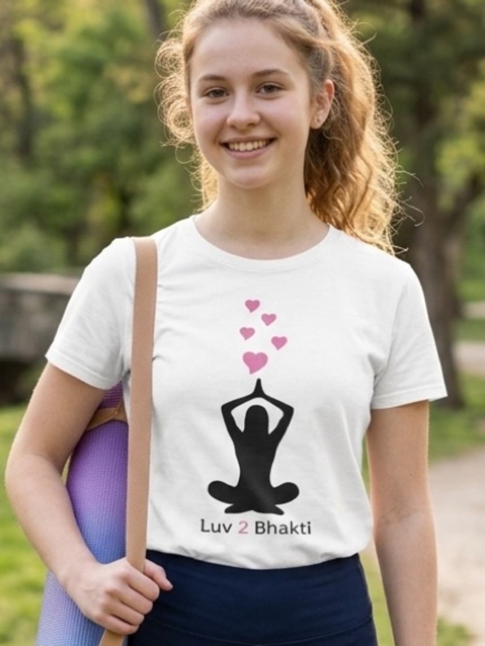 Yoga Graphic Tee with Heart Motif Luv 2 Bhakti